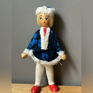 Vintage Wooden Folk Doll Americana